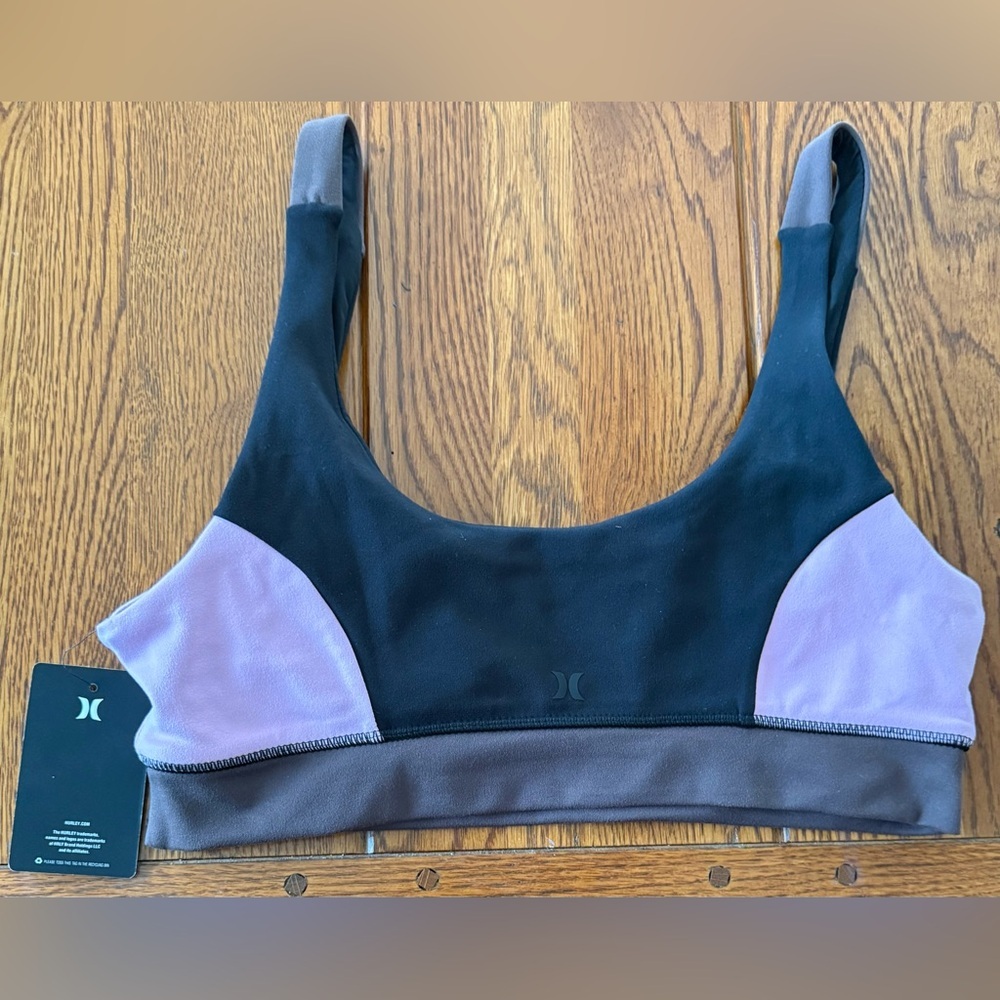 🆕 Hurley Black, Pink, Brown Sports Bra - Picture 6 of 7